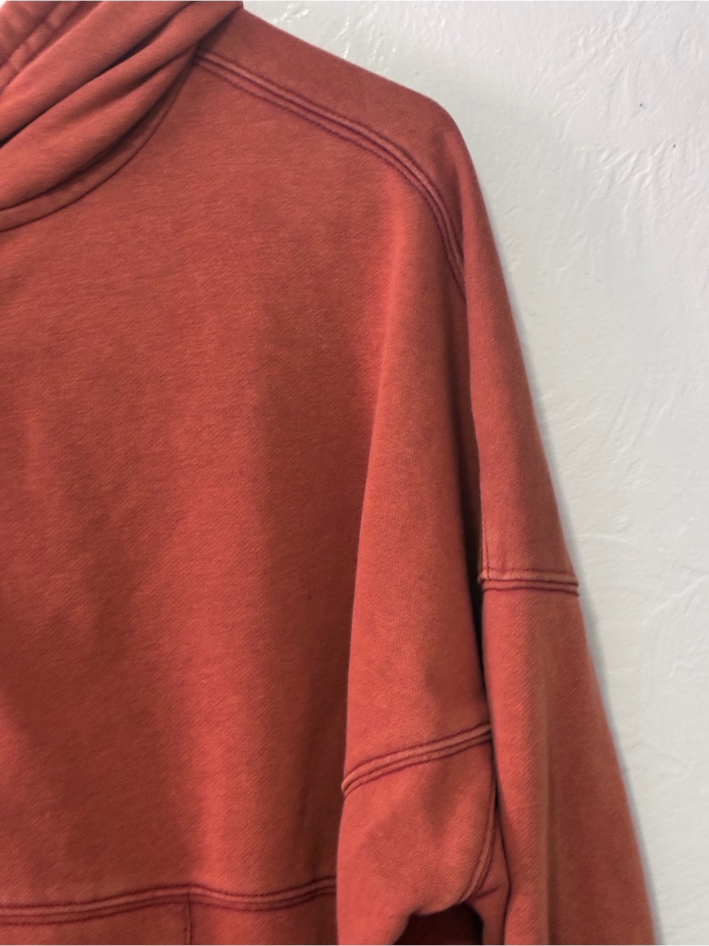 Oli & Hali Rust Hooded Snap-Placket Pullover oversized size Small - Picture 6 of 12